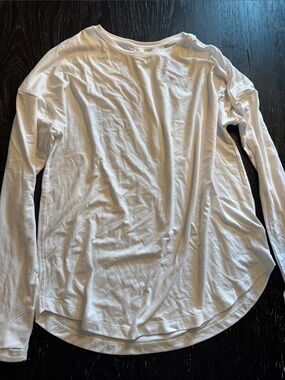 Athleta White Long Sleeve Crew Tee for Kids